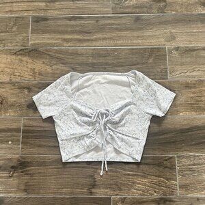 Aeropostale Blue Crop Top Key Whole Cut Out Size Large